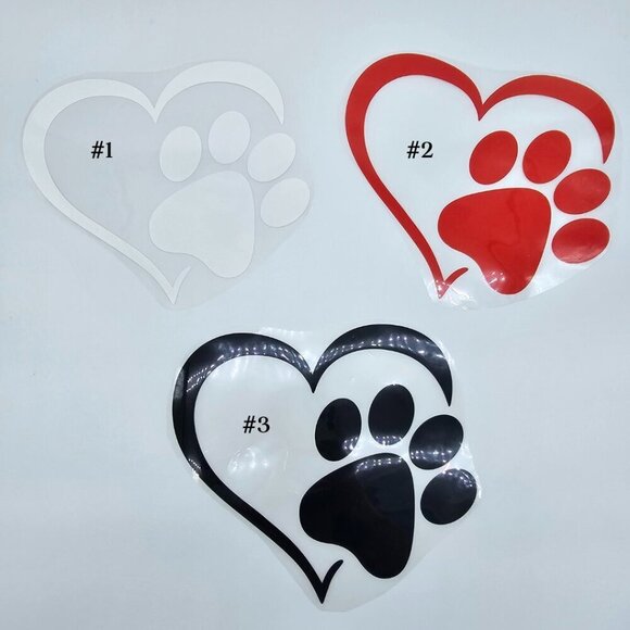 Custom Canvas Tote Bag, Large Size - Paw Print Heart, Black or Cream Tote - Picture 3 of 16